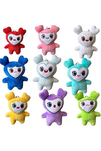 Choice 10cm 9pcs 9pcs/lot Plush Lovelys Twice Korean Super Star Plush Toy Cartoon Animal Doll Keychain Pend