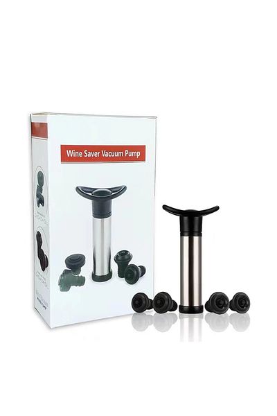 Choice Vacuum Wine Saver Set, Pump Preserver with 4 Vacuum Wine Stoppers for White / Beer Wine, Stainles...