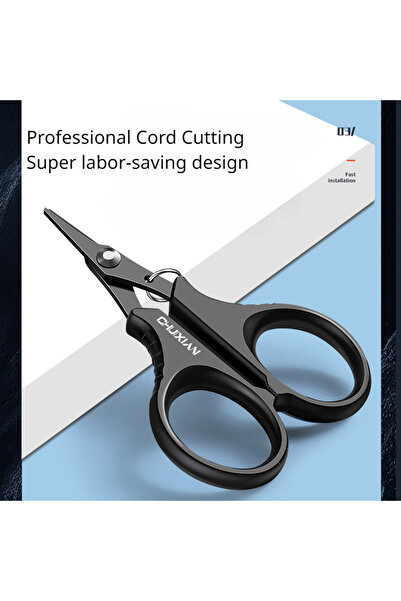 Choice 1 قطعة مقص صيد صغير مطلي بالتيتانيوم، خط صيد قوي مربوط بالخيول، جلد رص...