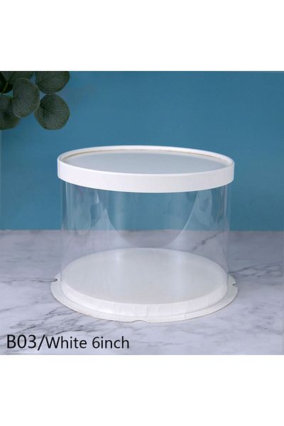 Choice As Picture B03-white 6inch 4/6inch Pvc Clear Cake Boxes Round Transparent Cake Gift Packaging Box Bi