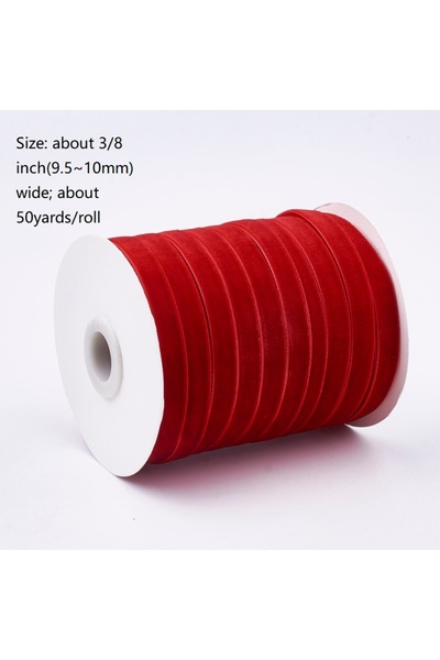 Choice L AECH03-01493 شريط مخملي أحمر ذو وجه واحد بطول 50 ياردة لتغليف هدايا ...