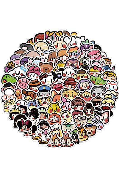 Choice 100pcs 100pcs Cartoon Cute Oldschool Stickers Retro Pack For Kids Travel Luggage Notebook Phone Helm