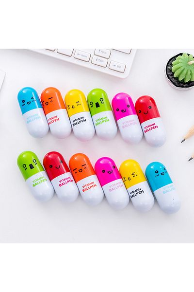 Choice 20pcs 20pc Mini Cute Telescopic Capsule Pen Kids Birthday Party Back To School Gift Kindergarten Pri