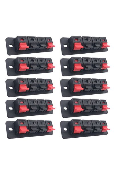 Choice 10 Pcs 4 Positions 10 Pcs Plastic 2/4 Positions Connector Terminal Push In Jack Spring Load Audio Sp