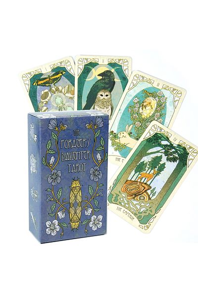 Choice مجموعة بطاقات Tarot Forager's Daughter باللون الرمادي الفاتح مستوحاة من الطبيعة ومشبعة بالرمزية الغنية