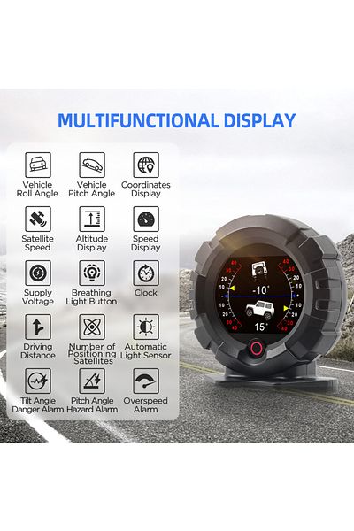 ZMFJH X95 Car GPS Slope Meter Digital Head Up Display Inclinometer Speedometer Off-road Car Pitch Slope...