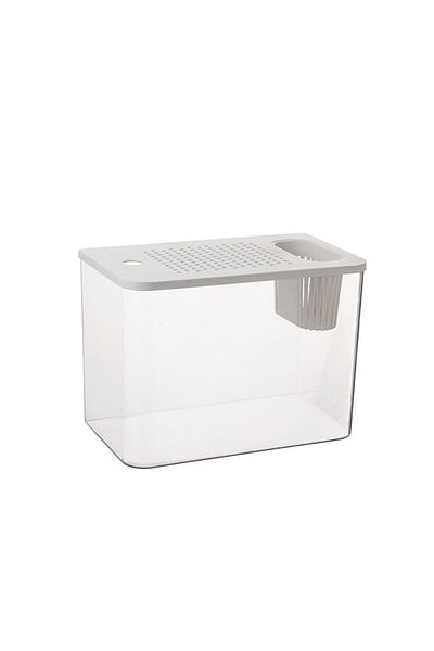 Choice With White Lid Pet Abs Fish Tank New Transparent With Lid Aquarium Drop Resistant Hydroponic Tank Tu