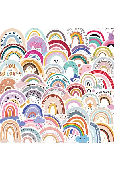 Choice 60pcs 60pcs Cartoon Rainbow Bridge Stickers For Girl Children Classic Toys Diy Laptop Fridge Phone S
