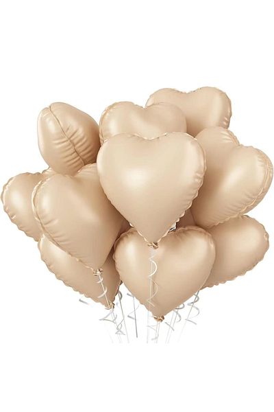 Choice 50pcs 18inch style6 10/30/50pcs 18inch Heart Star Foil Balloons Vintage Pink Beige Balloons for Baby