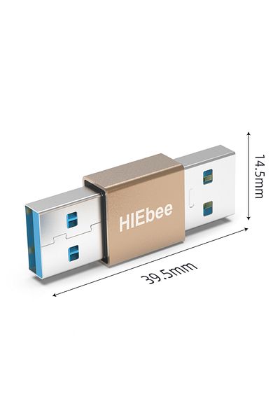 Choice محول موصل USB 3.1 من النوع A ذكر إلى ذكر مقاس 39.5 مم، محول موصل USB 3.0 بسرعة 10 جيجابت في الثانية