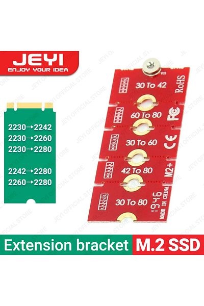 JEYI Red M.2 Ngff Nvme Ssd Extension Bracket Transfer 2230 2242 2260 2280 Length Extend Adapter Brac