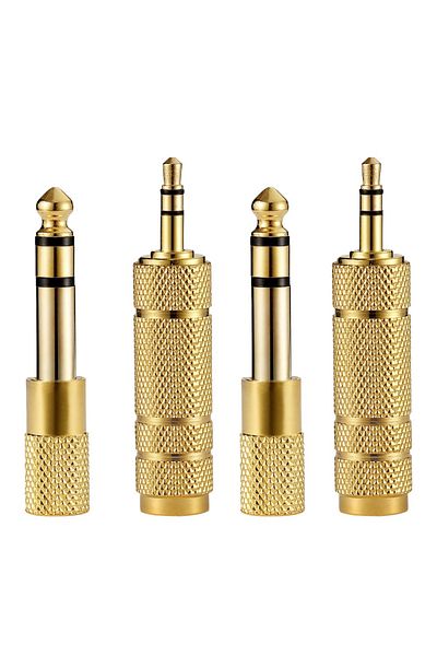 Choice 6.35-3.5-set (4PACK) 3.5mm 1/8 Inch Trs Plug To 6.35mm 1/4 Inch Jack And 3.5mm Female To 6.35 Male P