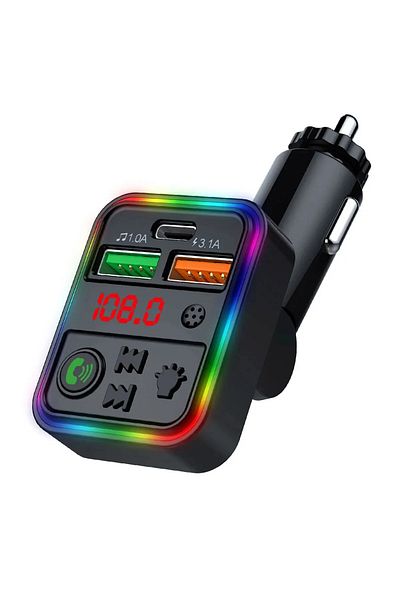 Choice Black Vikefon Rotatable Fm Transmitter Type C Dual Usb Charging Cell Phone Charger Adapter Wireless