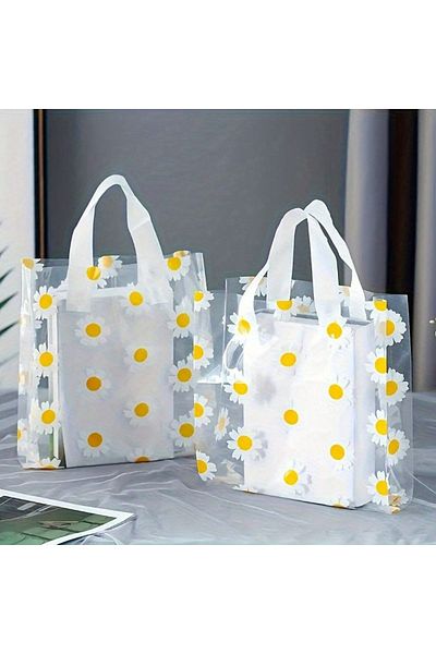 Choice 25x30x8cm 10pcs 10pcs Vibrant Daisy Themed Gift Bags – Stain & Water Resistant Versatile Ideal For P