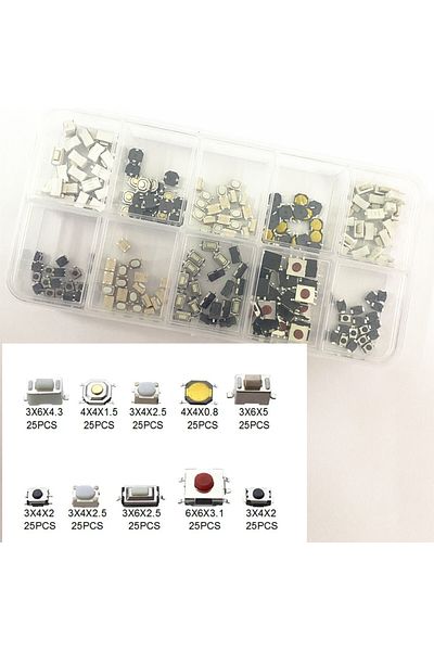 Wilongda 100pcs 100/200/250pcs/set 10 Types For Car Keys Remote Control Keys Button Touch Microswitch Kit Tac