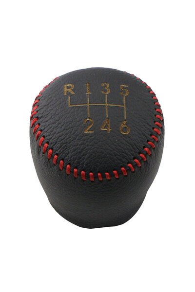 Choice غطاء مقبض ناقل الحركة اليدوي للسيارة من الجلد بخيوط حمراء 6 سرعات و5 و...