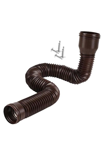 Kesoto Brown Rain Gutter Downspout Extensions Retractable With Screws For Rainwater Drainage For House Gutt