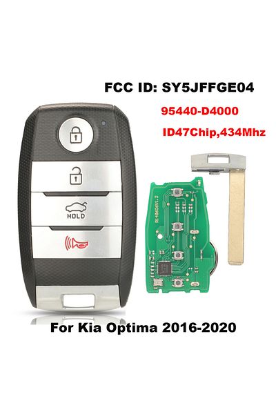 jingyuqin 4 Buttons 1pieces Car Key For Kia Optima 2016-2020 Sy5jffge04 95440-d4000 Id47chip 434mhz
