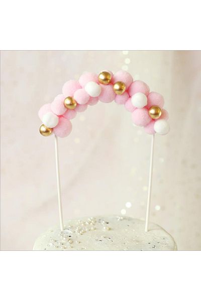 Choice Pink 1pcs Baking Cake Decoration Fur Ball Gold Bead Arch Birthday Birthday Little Prince Little Fair