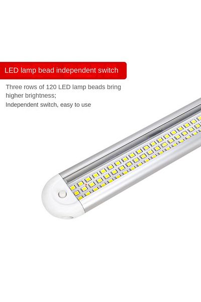 Choice White Light 12-85v Super Bright Led Compartment Light Three Rows 120 Beads Cab Reading Light Four Cu