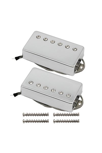 FLEOR 2pcs Alnico 5 Lp Guitar Humbucker Pickups Neck Bridge Pickups Set Chrome Color