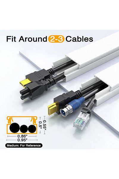 Choice Cord Cover Raceway Kit Cable Cover Channel Cord Wires Hider Hiding Wall Mount TV Powers Cords 10X...