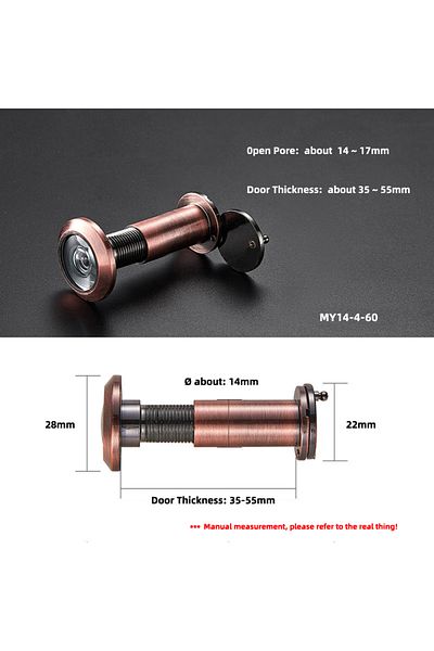 Choice 1pc My14-4-60 Poop Hole Door Viewer 14 16 22 28 32mm Matte Hd Lens With Cover Metal Cat Eye Security