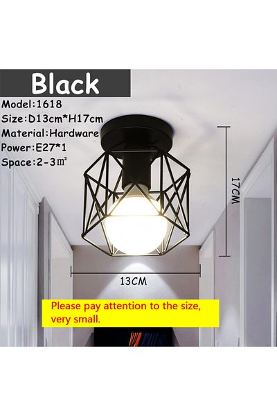 SUNMEIYI Black Modern Nordic Black Wrought Iron E27 Led Ceiling Lights For Kitchen Living Room Bedroom Study