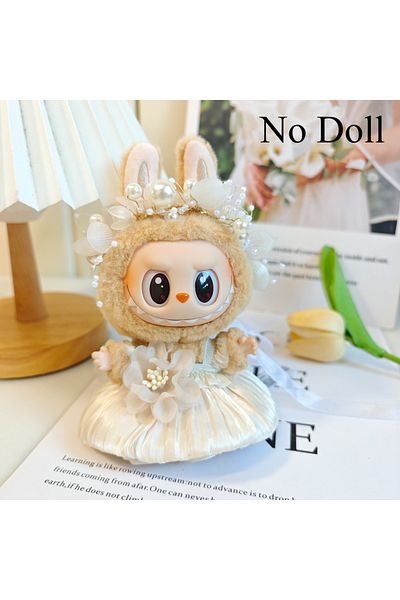 Choice No Doll-c Mini Plush Doll's Clothes Bud Skirt With Pearl Hair Accessory Labubu I Ii Idol Dolls Korea