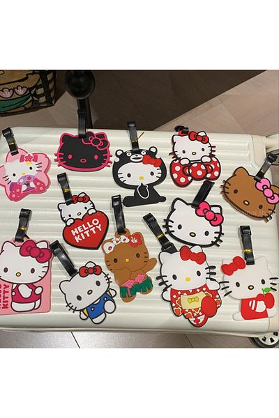 Choice Kawaii Hello Kitty Luggage Label Anime Sanrio Kuromi Melody Luggage Tag Suitcase ID Address Holde...