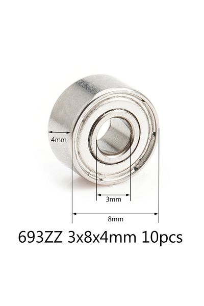 Choice 693ZZ 3x8x4mm 10pcs 5/10pcs 692ZZ 693ZZ 694ZZ 695ZZ 696ZZ 697ZZ 698ZZ 699ZZ Mini Metal Sealed Miniat