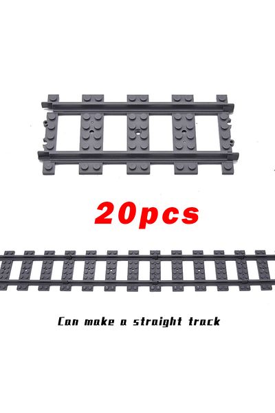 Choice Straight Rails 20pcs City Trains Straight R40 Curve Buffer Stop Tracks Compatible With 53834 Rails S