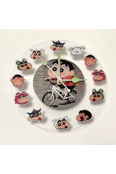 Choice Crayon Shin-chan Kawaii Anime Crayon Shin-chan Acrylic Clock Creative Simple Desktop Decration Cute