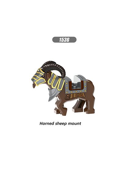 Choice Horned Sheep Mount Classic Medieval War Series Wild Boar Horned Sheep Mounts Building Blocks Evil Dw