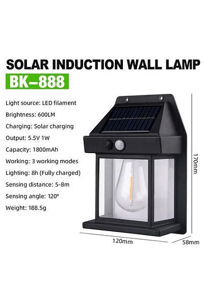 Choice Black 4pcs Outdoor Solar Wall Lamp Waterproof Tungsten Filament Lamp Induction Lamp Household Garden