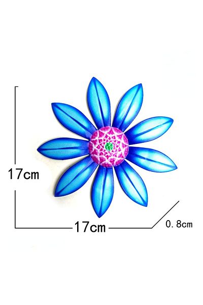 Choice Blue 1/2/4pcs Metal Flower Wall Decoration Wall Art Hanging Decoration Home Garden Garden Outdoor De