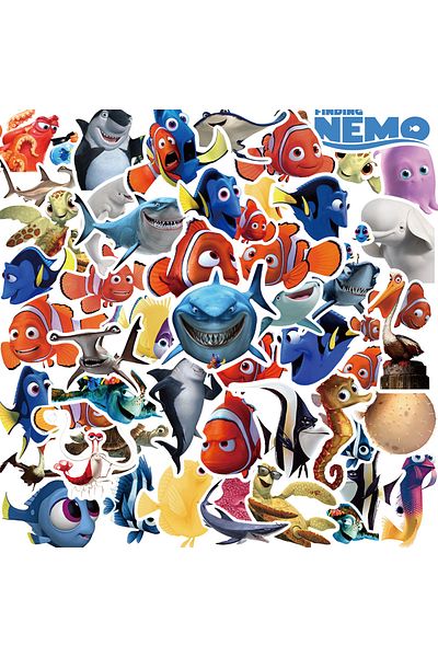 Choice 50pcs 50pcs Cute Disney Finding Nemo Stickers For Kids Nemo Marlin Dory Cartoon Decals Toys Graffiti