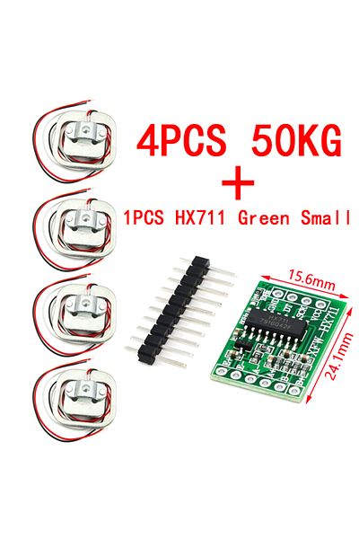 Si Tai&SH 1 Set Green Small Hx711 Ad Module Body Load Cell Weighing Sensor Pressure Sensor 4pcs 50kg Human Sca