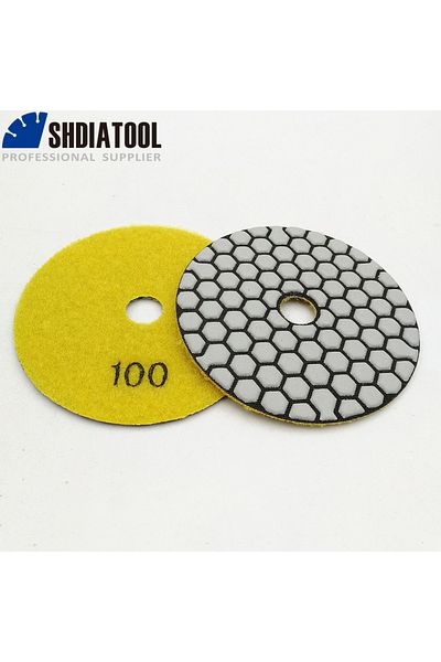 Choice 100 4 Inches Shdiatool 6pcs Diamond Resin Bond Dry Polishing Pad 4"/100mm Grit #100 Granite Marble S
