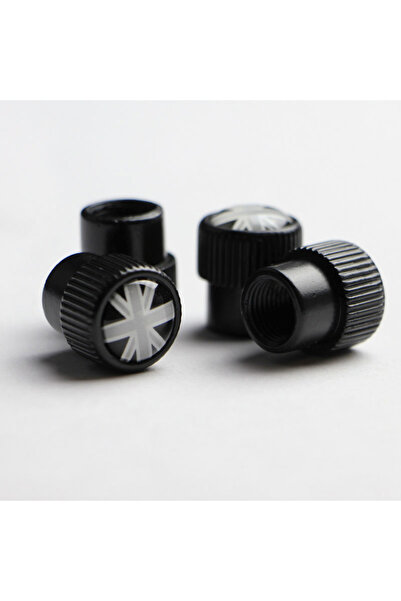 Choice Gray Union Black 4PCS Universal Union Jack Car Tire Wheel Rims Stem Ai...