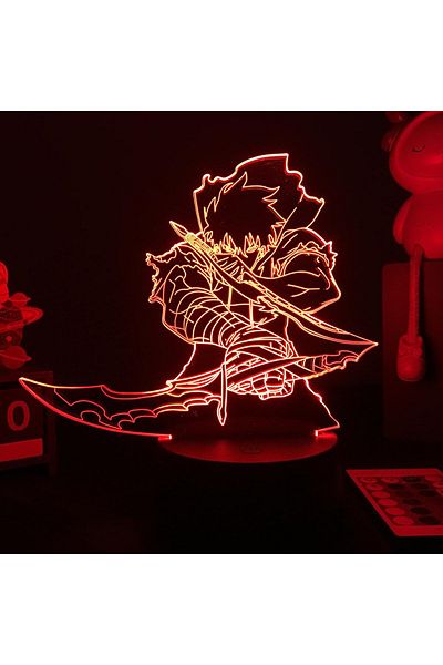 Choice Yd-3637 Anime Led Light Solo Leveling Acrylic Glowing Stand Sung Jin Woo Action Figure For Kids Boys