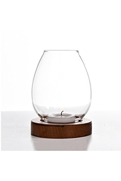 Choice حامل شموع زجاجي شفاف على شكل شمعة صغيرة مستديرة على شكل مصباح زيتي على شكل ريترو لحفل زفاف رومانسي.