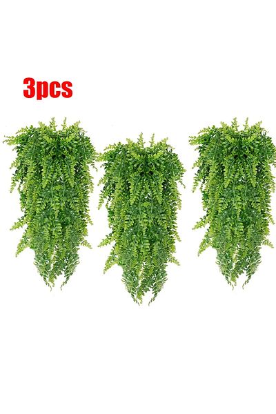 Choice 78cm 3pcs 3pcs Persian Fern Leaves Home Garden Room Decor Hanging Artificial Plant Plastic Vine Gras