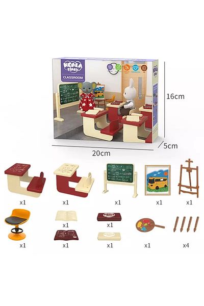 Choice Classroom 1:12 Dollhouse Koala Miniature Simulation Classroom Scene Accessories Drawing Tool Miniatu