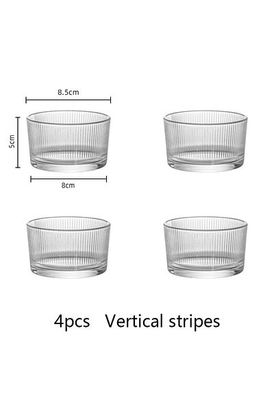 Choice B 4pcs 4pcs Clear Glass Mini Bowls Set Kitchen Desserts Bowl Home Dips Sauces Pudding Fruit Charcute