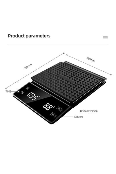 Choice 3kg/0.1g Coffee Scale with Timer Kitchen Tools Digital Multifunction Weighing Scale Pour Over Dri...