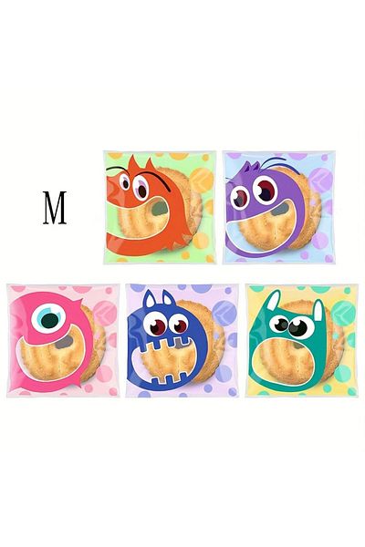 Choice Other 10x13cm 100pcs Cartoon Cute Self-sealing Bags Transparent Plastic, Perfect For Baking, Gifts &