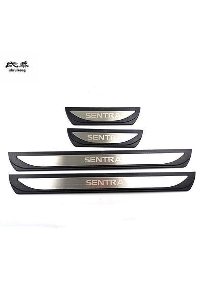 Choice 4pcs Plastic Stainless Steel For 2016-2019 Nissan Sentra Car Door Sill Pedal Welcome Scuff Plate ...