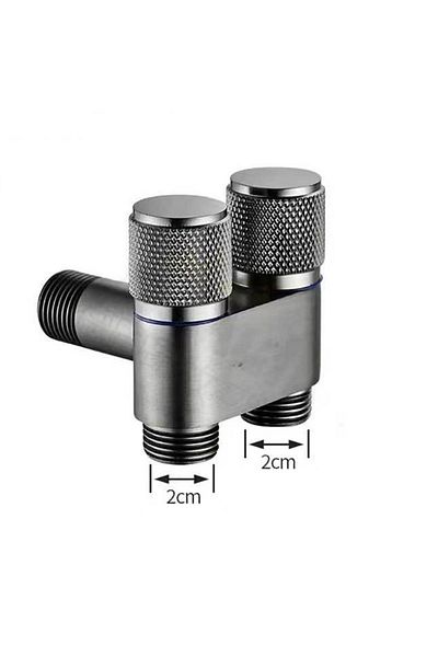 Choice Gray Zinc Alloy Angle Valve Wall Mount Toilet Washing Machine Tap One In Two Out Water Cleaning Fauc