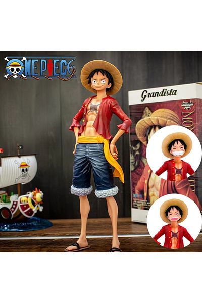 Choice No Box 28cm One Piece Monkey D Luffy Anime Figure Toys Confident Smiley Luffy Three Form Face Changi
